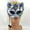 Party Masks Neon Halloween Half Face Mask With Light LED Luminous Ball Masquerade Up Glowing Props 230821