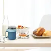 Dijksets sets 500m plastic draagbare soepbeker met deksel lunchbox container ontbijt potje eettafel set bord mat geweven