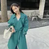 Trenchs de Femmes 2023 Printemps Simple Bouton Style Coréen Long Manteau Pour Femmes Élégant Mode Lâche Casual Base Coupe-Vent Veste 2111
