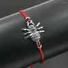 Charm Bracelets Micro Inlay Crystal Zircon Insect Spider Braid Bracelet Red Thread String Bee For Men Women Lovers Couples Jewelry