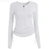 LL Reißverschluss Langarm Yoga Shirts Sport Quick Dry Fit Laufen Daumenlöcher Elastisch Top Damen Workout Gym Kleidung Fitnessstudio Kleidung Fitnessstudio Kleidung