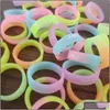 Bandringar lysande sile smycken fluorescerande slumpmässig färg 20mmx5mm söt glöd i den mörka fingerringen bdehome drop leverans dhjo9 otrt2