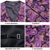 Мужские жилеты Hi-Tie Purple Paisley Silk Mens Mens Tie Set Set jacquard waistemoat рука