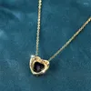 Chains Fashion Tiny Sweet Heart Black Color Zircon Chain Necklaces For Women Gold Necklace Jewelry Wedding Confession Gift