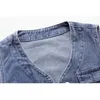 Frauenwesten Sommer dünne Denimweste Frauen schlank kurzes lässiges Weste Big Pocket Cowboy Ärmellose Jacke Mantel Vintage Blue Jeans Weiblich