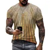 Herren-T-Shirts Männer Mode Sommer 3d lustige bunte Holzbrett gedrucktes T-Shirt Unisex Casual Oversized