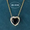 Chains Fashion Tiny Sweet Heart Black Color Zircon Chain Necklaces For Women Gold Necklace Jewelry Wedding Confession Gift