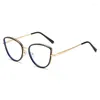 Lunettes de soleil Design classique noir blanc dame oeil de chat monture métallique pochromique Anti lumière bleue hypermétropie lunettes de lecture 0 à 6