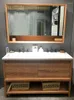 Bath Accessory Set Nordic Bathroom Oak Solid Wood American Style Cabinet Combination Washbasin Mirror Double Basin