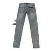 Jeans pour hommes Pantalon en mousse étoile décontracté droit taille moyenne coupe ajustée déchiré