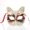 Party Masks for Child Kid Size Retro Crack Cute Cat Italy Venetian Theatre Half Face Funny Halloween Mask Carnival Dance Costume Prop 230821