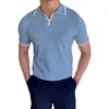 Herrpolos utmärkt polo skjorta polyester män solid färg matchar fritt sommar all-match manlig dräkt