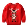 Familjsmatchande kläder Children Christmas Sweaters Baby Cartoon Dinosaur Xmas Clothes Boys Girls Cotton Outerwear Autumn Winter Warm Pullover 230821