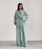 Women's Sleepwear Women Pajamas Fashion Chiffon Long-sleeved Nightgown And Loose Trousers Two-piece French Style Lady's Loungewear Homewear