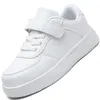 Athlétique En Plein Air Plate-Forme En Cuir PU Respirant Enfants Baskets Casual Enfants Bébé Chaussures Noir Blanc Tout-petit Filles Garçons Courir Sport 230821