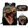 School Bags 3pcs/Set Kids Boys Girls Schoolbag Backpack Cute Dinosaur 3D Printed Student School Bags Animal Teenagers Boys Girls Book Bag 230822