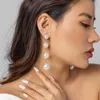 Pendientes colgantes DIEZI elegante borla colgante gota moda perla barroca coreana para mujer fiesta regalo Brincos joyería