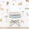 Wall Stickers Cute Cartoon Safari Animals Lion Giraffe Elephant Nursery for Kids Rooms Living Room Decor Decals Wallpaper 230822