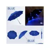 Parapluies LED Light-Up Parapluie Variable Couleur Nuit Sécurité 8 Côtes Lumière avec Enfants Cool Cadeau Drop Livraison Maison Jardin Housekee Orgue Otvji