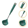 Ensembles de vaisselle Cuillère en silicone Louche antibactérienne Ustensiles de cuisine Louches à soupe Support antiadhésif Cuillères de cuisine Scooper à long manche