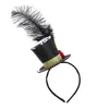 Accessori per capelli per bambini ragazze fantasia Steampunk Mini Top Hat Endente Feather Feather Capelli per capelli Rosa Cesta Halloween Accessori per capelli 230821 230821