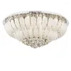 Plafonniers LED Salon Lampe 31.5 "Luxe Diamant Cristal Paon Verre En Acier Inoxydable Réunion Lustre Luminaires