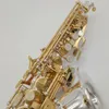 2023 Haut de gamme 9937 B-b-bend saxophone soprano incurvé clé en cuivre blanc or motif de profondeur exquis saxo soprano de qualité professionnelle