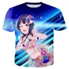 As camisetas masculinas adoram camisetas ao vivo Anime Kawaii Girls 3D Streetwear Men Mulheres Moda Casual Camisa de tamanho grande Crianças Tops Roupas