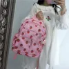 Sacs d'école Harajuku Kawaii Fraise Pack Sac Toile Sac À Dos Sweet Lolita Fille Étudiant Zipper Cartable Voyage