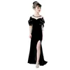 Veet Black Flower Girl per nozze per la sirena per sirene Appliques floreali Girls Dreant Dreant Assine abiti da compleanno per bambini abiti da sposa abiti da festa 403