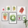 Tuval boyama suluboya sebzeleri duvar sanat resimleri yemek botanik posterler ve baskılar oturma odası mutfak ev dekorasyon yok wo6