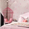 Tapeter tecknad tapet sovrum bakgrund icke-vävd 3d tredimensionell barn rum tjej prinsessa rosa