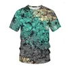 Camicie da uomo est floreale multicolore fresco stampato 3d t-shirt divertente manica corta camicia da uomo estate maglietta piena