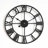 Horloges murales Vintage romaine horloge numérique européenne métal maison montre salon bureau bar art décoration horologe Klok