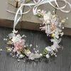 Pinzas para el cabello dulce romántico Rosa flor mariposa perla accesorios nupciales diadema Tiara corona bosque boda joyería regalo