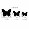 Stickers muraux 12pcs papillon solide miroir décoration maison chambre art 3d bricolage enfants chambres de bébé cuisine 230822