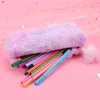 Learning Toys 1PC Kawaii Creative Pencil Case Gradient Color Cute Girl Plush Octagonal Pen Bag Girl Student Simple Storage Bag
