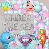 Other Event Party Supplies Under The Sea Birthday Decoration for Girls Ocean Animal Balloon Garland Kit Pink Purple Undersea Theme 230821