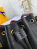 Designer Luxus Nano Noe Mini Eimer Bag Emprade Ledergriff Frauen Handtasche Sommer Stardust Neonoe Eimer Kordelstring Abnehmbares Gurt Shoul E07N#