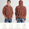 Męskie bluzy z kapturem Red Paisley Casual Long-Sleeve Vintage Print Y2K Hoodie Autumn Classic Design Oversiase Tops