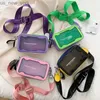 Totes Summer New Contrasting Colors PVC Jelly Bag Samll Square Transparent Crossbody Bag Women Wide Shoulder Strap Messenger Beach Bag HKD230823