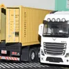 Diecast Model Car 1 36 Diecast Alloy Truck Head Model Toy Container Truck Dra tillbaka med lätt teknik Transport Vehicle Boy Toys For Children 230821