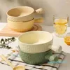 Skålar ins stil Instant Noodle Bowl med handtag keramisk fruktsallad bakning av bordsartiklar kan användas i mikrovågsugnssoppa