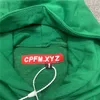 Green CPFM Hoodie Men Women 1 1 High Quality Foam Print CPFM XYZ Hoodie Oversized Heavy Fabric Hooded Sweatshirts L0822