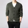 Herrtröjor 2023 modemärke tröja män cardigan tjocka smala fit jumpers stickkläder varm vinterkoreansk stil casual kläder man 230822