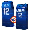 인쇄 된 국가 팀 농구 미국 8 Paolo Banchero Jersey World Cup 13 Jaren Jackson Jr. 4 Tyrese Haliburton 11 Jalen Brunson 15 Austin Reaves 9 Bobby Portis Bridges