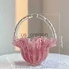 Vase Pink Portable Glass Flower Vase Decor for Living Room Flower Arranchads Basket Art装飾テーブルトップ花瓶x0821