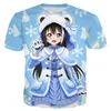 Męskie koszule uwielbiają na żywo koszulki anime kawaii dziewczęta 3d druk streetwear mężczyźni kobiety swobodne mody duże koszulę dla dzieci topy ubrania