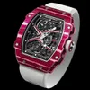 YS Factory Watch Richrmill Carbon Fiber 자동 남성 RM 스포츠 손목 38.7*47.5mm RM67-02 Wine Red NTPT Yi-VI3A YI-HPAUFV85