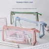 Lärande leksaker Exam Transparent Pencil Case Office Student Pencil Case School Supplies Kawaii Pen Box Scuola